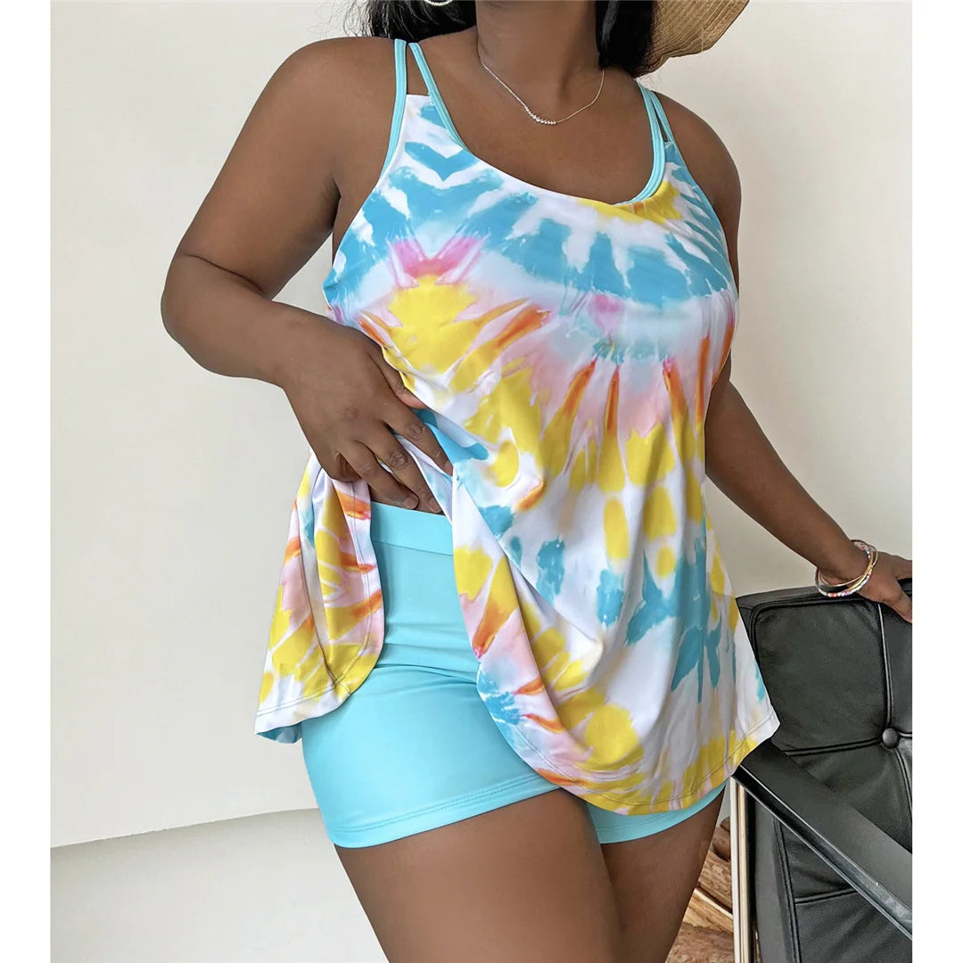 Trendiges, zweiteiliges Bikini-Set für Frauen in den Größen 0XL bis 4XL. Dieser Bikini mit hoher Taille ist ideal für alle, die einen stilvollen Strand- oder Pool-Look suchen. Er kombiniert ein angesagtes Design mit einer bequemen Passform. Hergestellt aus hochelastischem Nylon und Elasthan mit drahtloser Unterstützung und Polsterung. Erhältlich in den Farben Lila und Seeblau für alle Jahreszeiten des modischen Schwimmens.