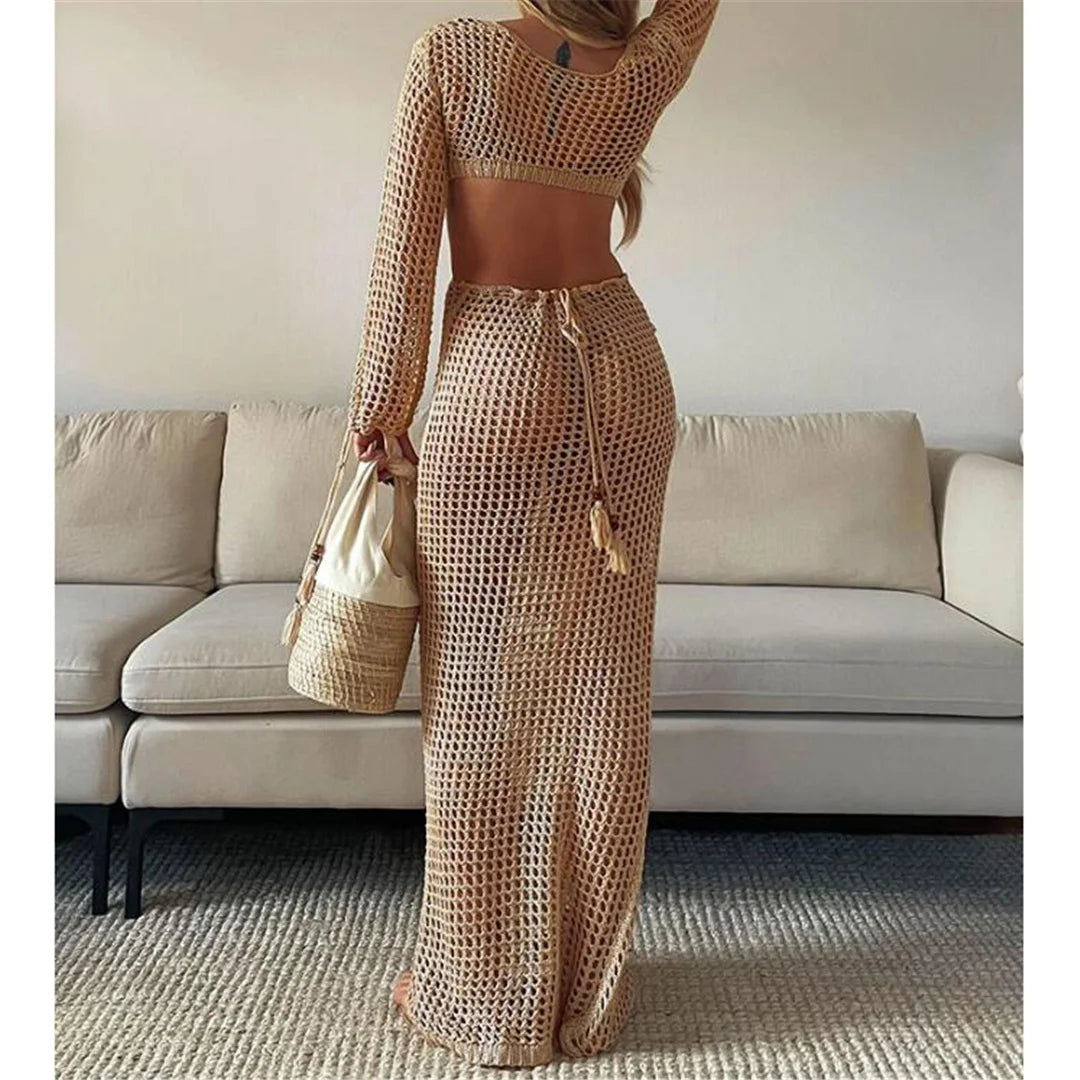 Stylische Langarm-Häkeltunika, ideal als Strandüberwurf, fein gestrickt aus Nylon, Polyester, Rayon und Baumwolle. Erhältlich in den Damengrößen S, M, L, XL, fällt größengerecht aus. Erhältlich in den Farben Schwarz, Khaki, und Orange. Diese Multicolor Tunika ist perfekt für Frauen im Alter von 18-35 und Erwachsene, auf Lager, neuer Zustand, mit kostenlosem Versand verfügbar.