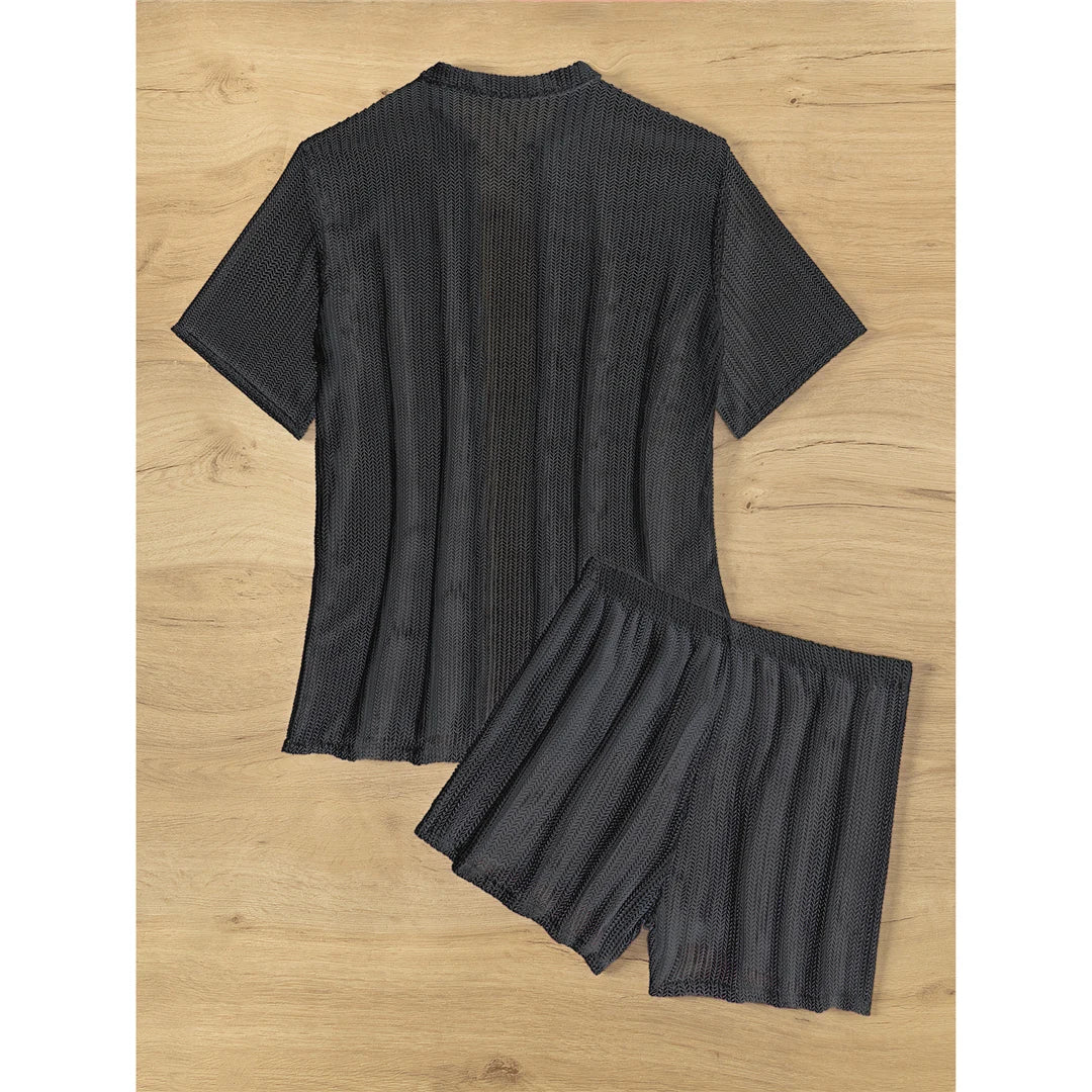 Charmante kurzärmelige Häkeltunika für Frauen, luftig gestrickter Strandüberwurf, Passgenauigkeit, Größen S bis XL erhältlich, Material: Nylon, Polyester, Baumwolle, Unifarbenes Muster, Ideal für Strandspaziergänge und Freizeitkleidung, Erhältlich in Schwarz, Beige und Weiß