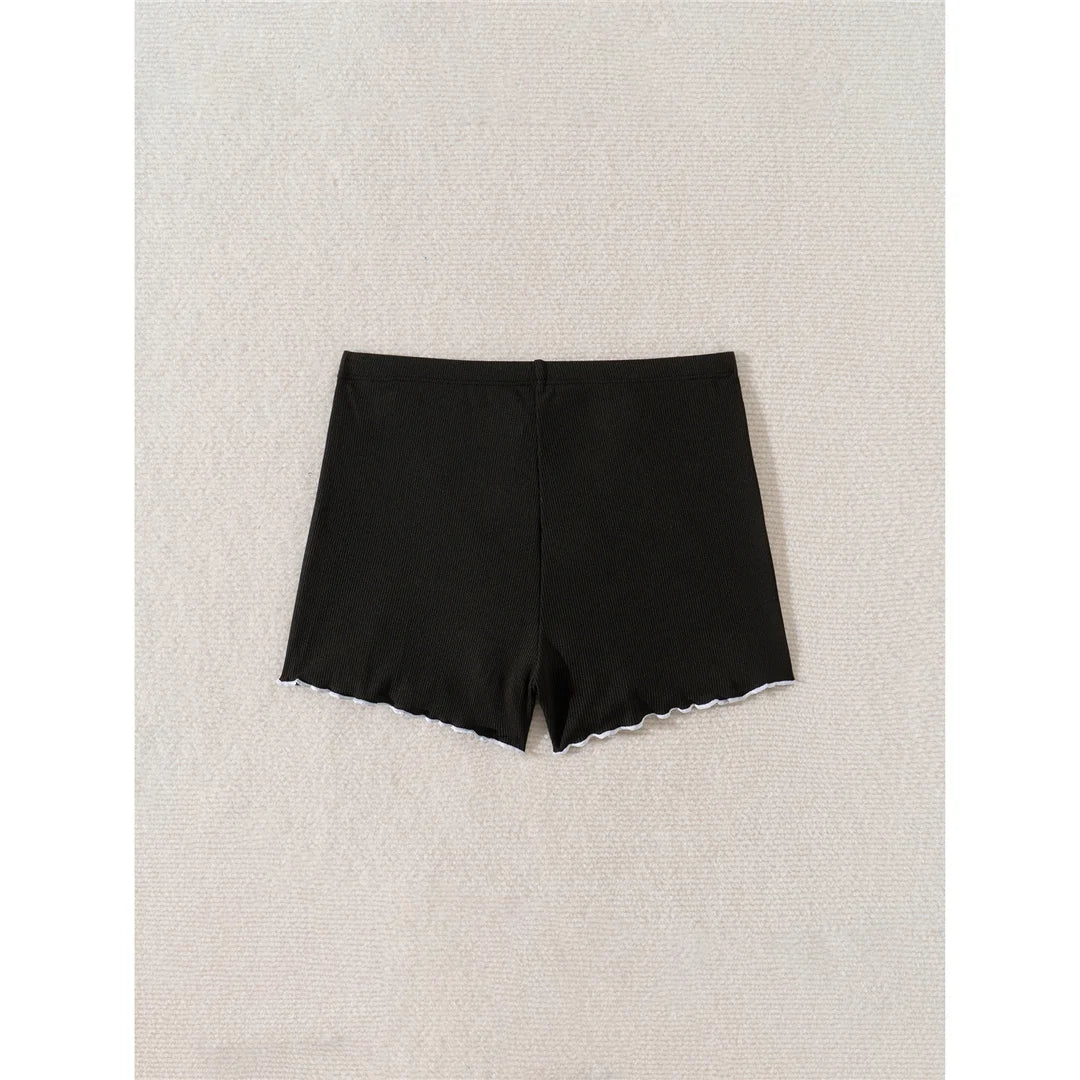 Bow Ribbed Bikini Bottoms with charming bow detail, ribbed texture, solid color, wire-free mid waist, perfect for mixing and matching swimwear style.