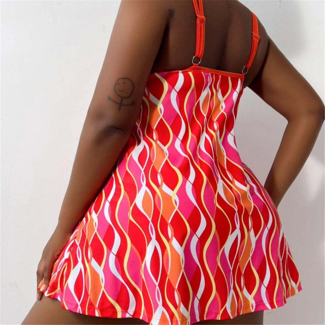 Bikini, deux pièces, grande taille, maillots de bain pour femmes, style vibrant, imprimés tropicaux, polyester, spandex, sans fil, taille haute, coupe confortable, design flatteur, ensemble de bain, mode plage.