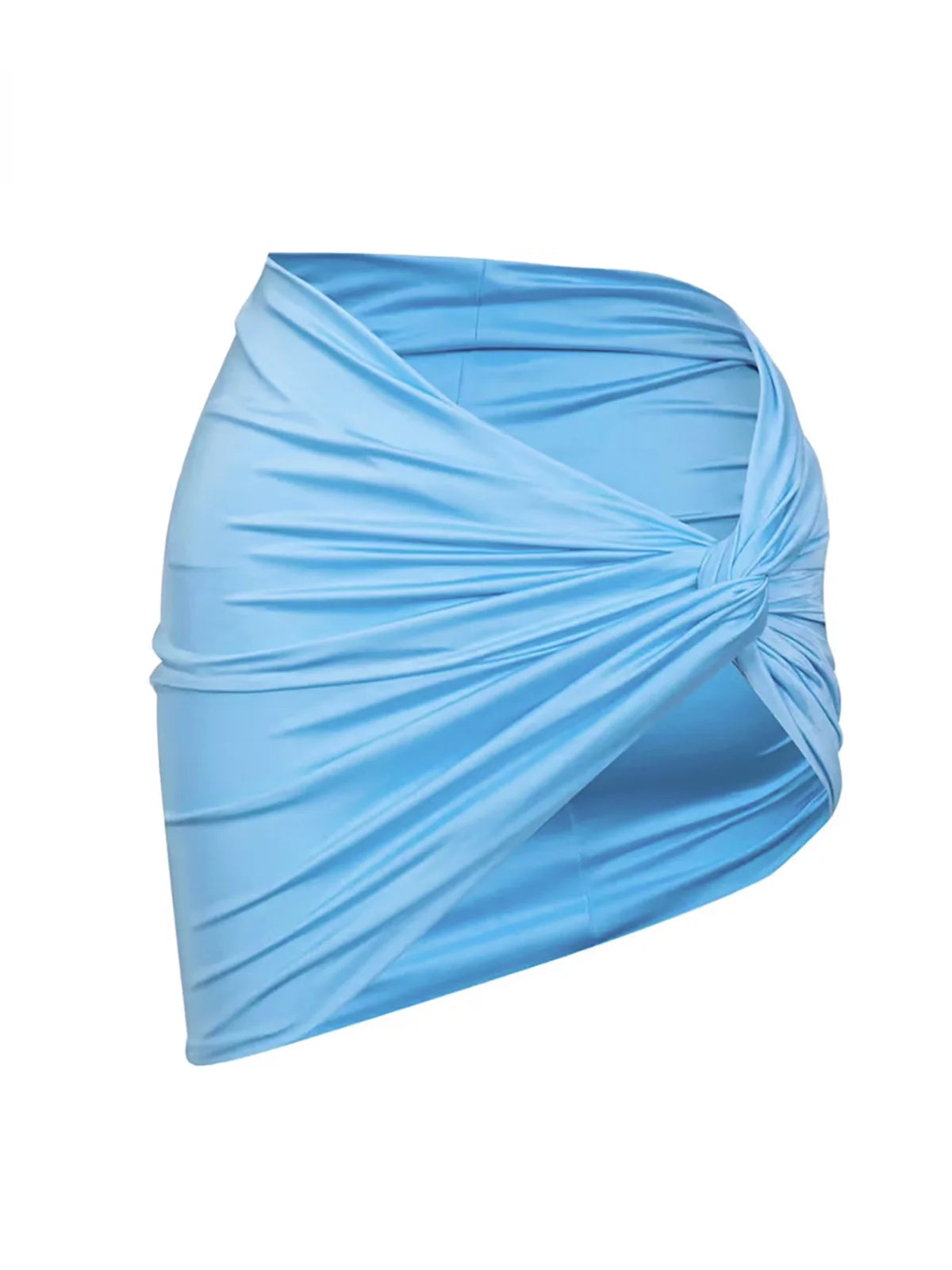 Ensemble bikini dos nu avec jupe élégante, ensemble trois pièces, mélange de polyester et de spandex, soutien sans fil, taille basse, maillot de bain solide pour femme, look ludique et polyvalent.