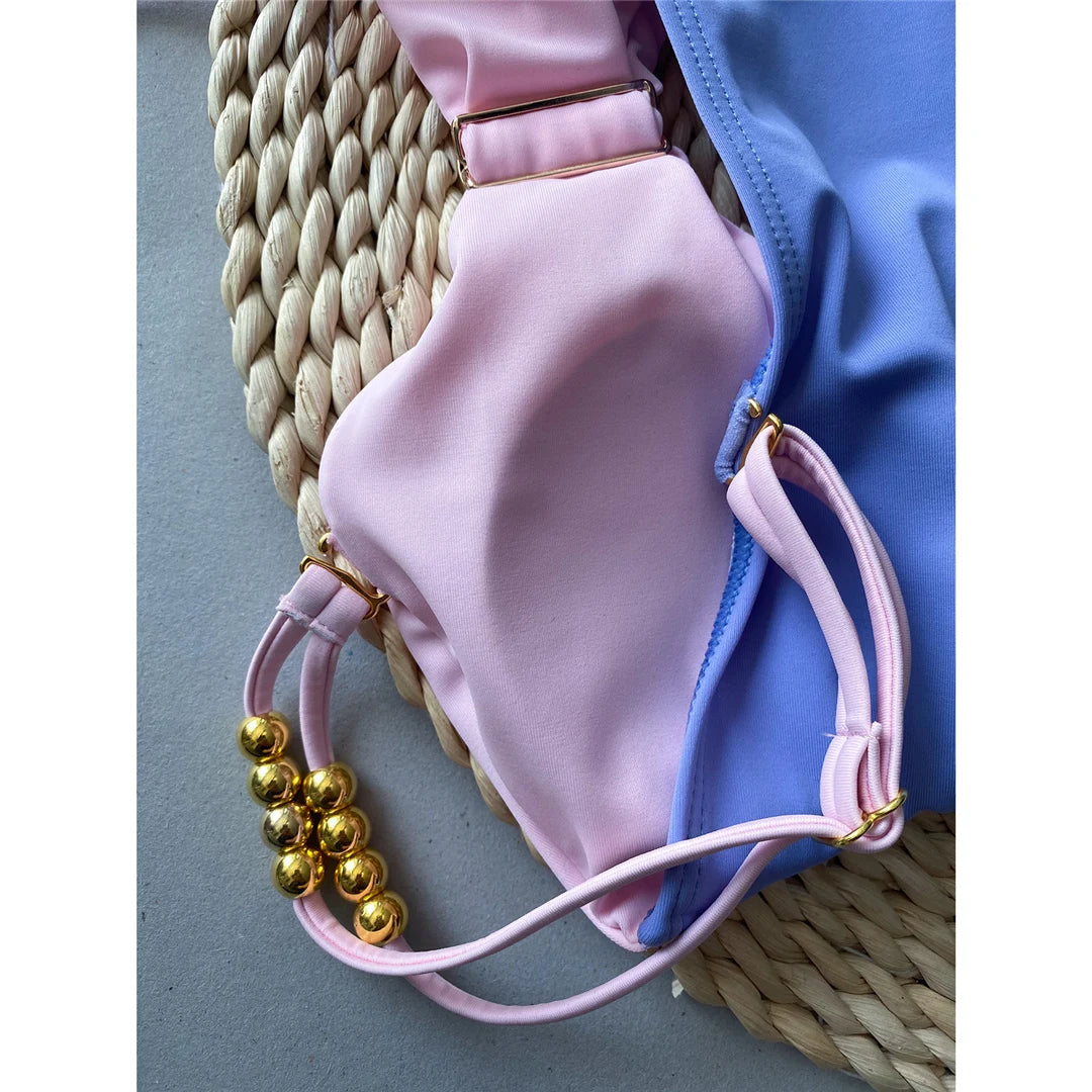 Maillot de bain une pièce avec jupe nouée, Monokini à texture froissée, Fait de Nylon et Spandex, Motif patchwork, Soutien sans fil, Taille réelle, Maillot de bain pour femme, Livré avec rembourrage, Disponible en Tailles Small, Medium, Large, et Extra Large, Couleurs Disponibles : Vert, Noir, Rose, Marron, Multicolore, Livraison gratuite.