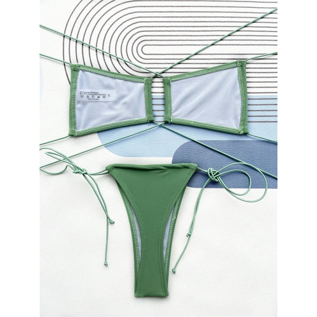 Ensemble bikini dos nu Extreme Mini Micro Thong, Maillot de bain deux pièces à couverture minimale, Fait de Nylon et Spandex, Couleur unie, Soutien sans fil, Design taille basse, Fidèle à la taille, Ensemble bikini pour femme, N'est pas livré avec rembourrage, Disponible en Tailles Small, Medium, Large, Couleurs Disponibles : Blanc, Noir, Vert, Rose, Multicolore, Livraison gratuite.