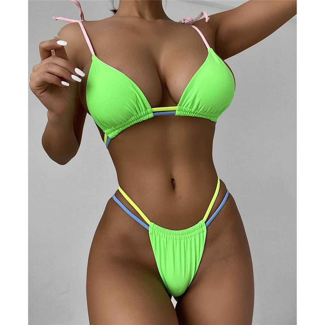 Bikini Micro Thong Neon