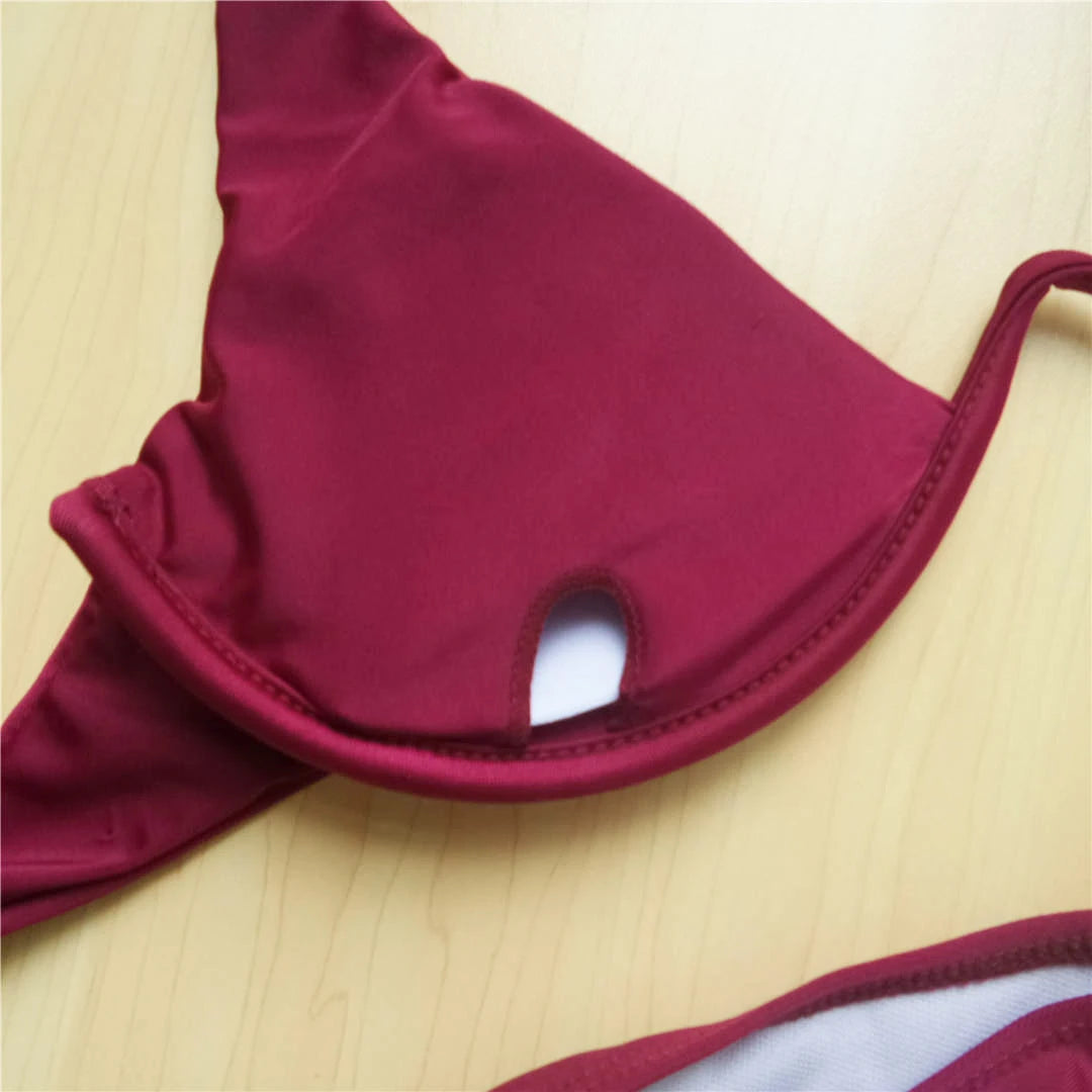 Set bikini con ferretto e design con barra a V per sostegno e stile, Taglie S - XL, Costume da bagno sofisticato in due pezzi, Materiale Nylon, Poliestere, Spandex, Patchwork, Fantasia a tinta unita, Sostegno con ferretto, Vita bassa, Vestibilità regolare, Disponibile in Verde serpente stampato, Blu, Nero, Grigio, Arancione serpente stampato, Blu serpente stampato, Verde neon, Giallo serpente stampato, Leopardo, Rosso, Rosso vino, Rosso serpente stampato, Bianco serpente stampato, Verde, Rosa serpente stampato