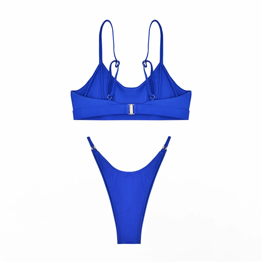 Confidence-boosting High Leg Cut Bikini Set, Designed for a Flattering Fit. This Padded Two-Piece Swimwear is made from Nylon and Spandex, has Wire Free Support. Available in Women's Sizes S, M, L, XL, Fits True to Size. Offered in Royal Blue, Orange, Yellow and Multicolor. Ideal for Women Aged 18-35 and Adults, In Stock, New Condition, with Free Shipping Available.
