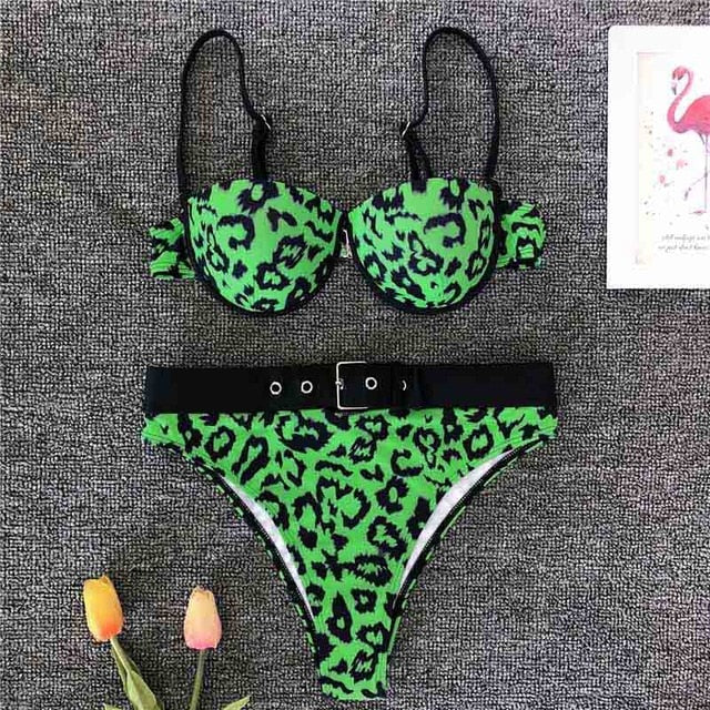 Bikini con stampa leopardo