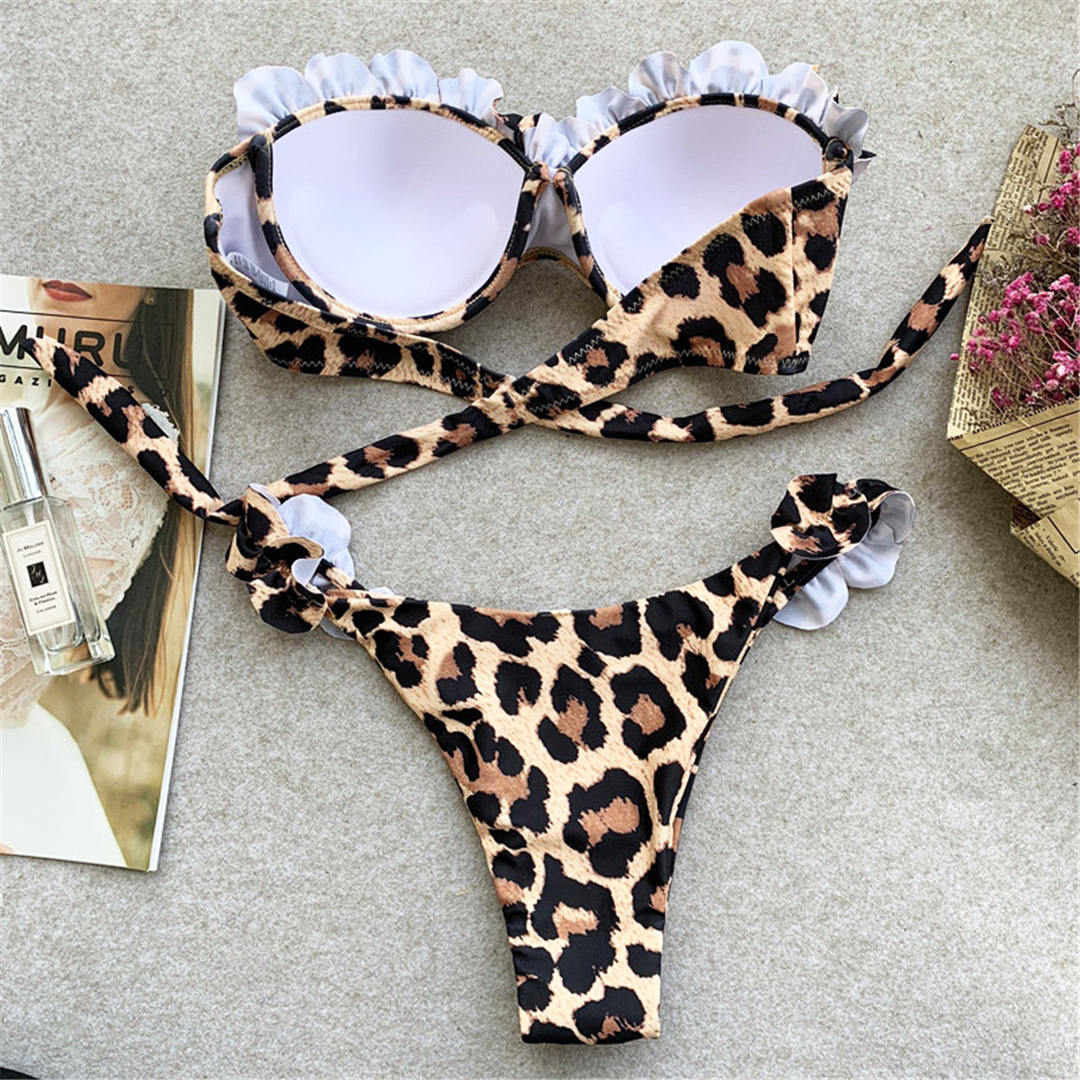 Bikini push up a fascia a gamba alta