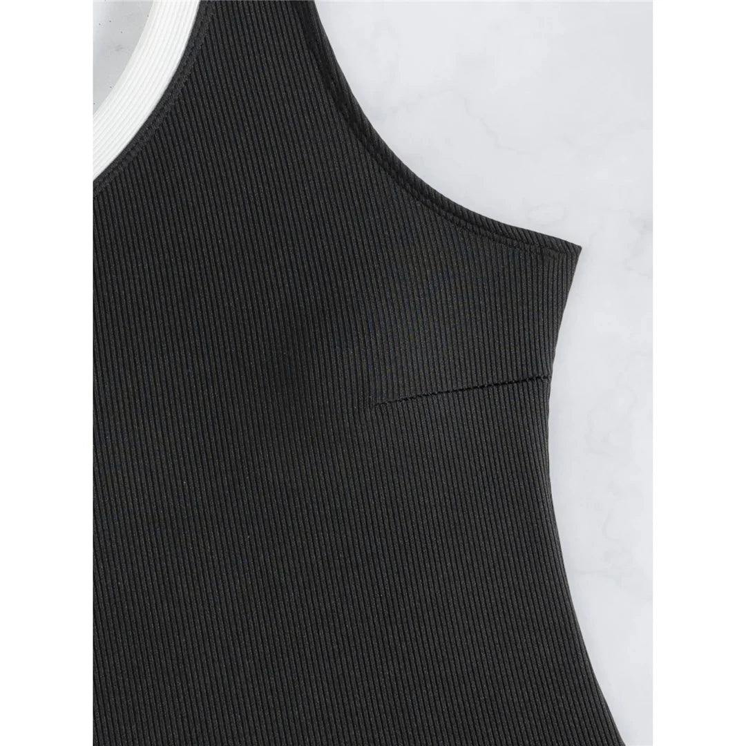 One-shoulder ribbed high-cut leg one-piece swimsuit with splicing design and padded support for women.