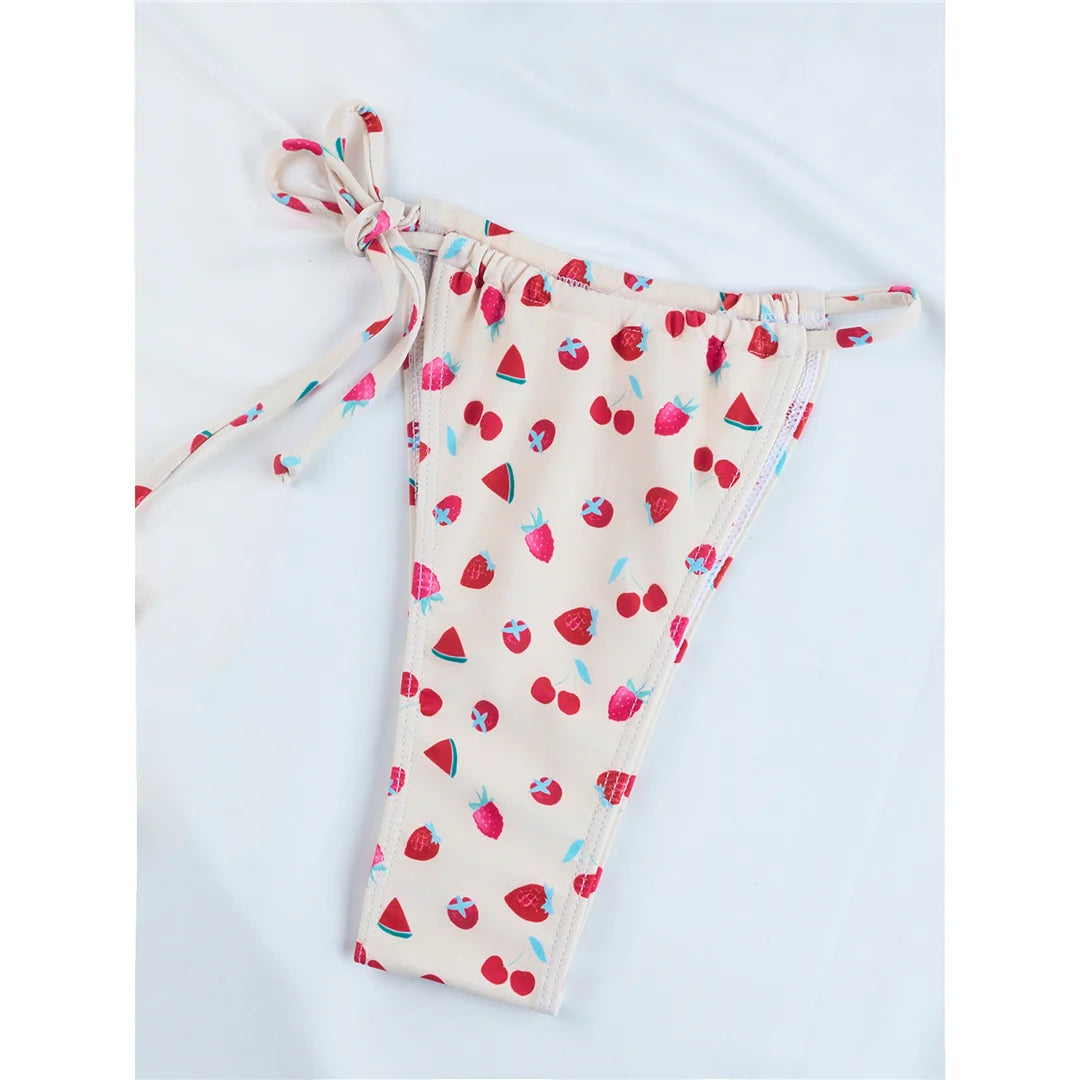 Vibrant Four-Color Halter Bikini Set with Captivating Flower Print, Made from Nylon and Spandex. Features High-Leg Cut, Wire Free Support and Low Waist Style in Green, Blue and Yellow Colors. Fits True to Size, Ideal for Middle Aged Women. Comes with Padding for Extra Comfort. Brand New and Available in Stock.