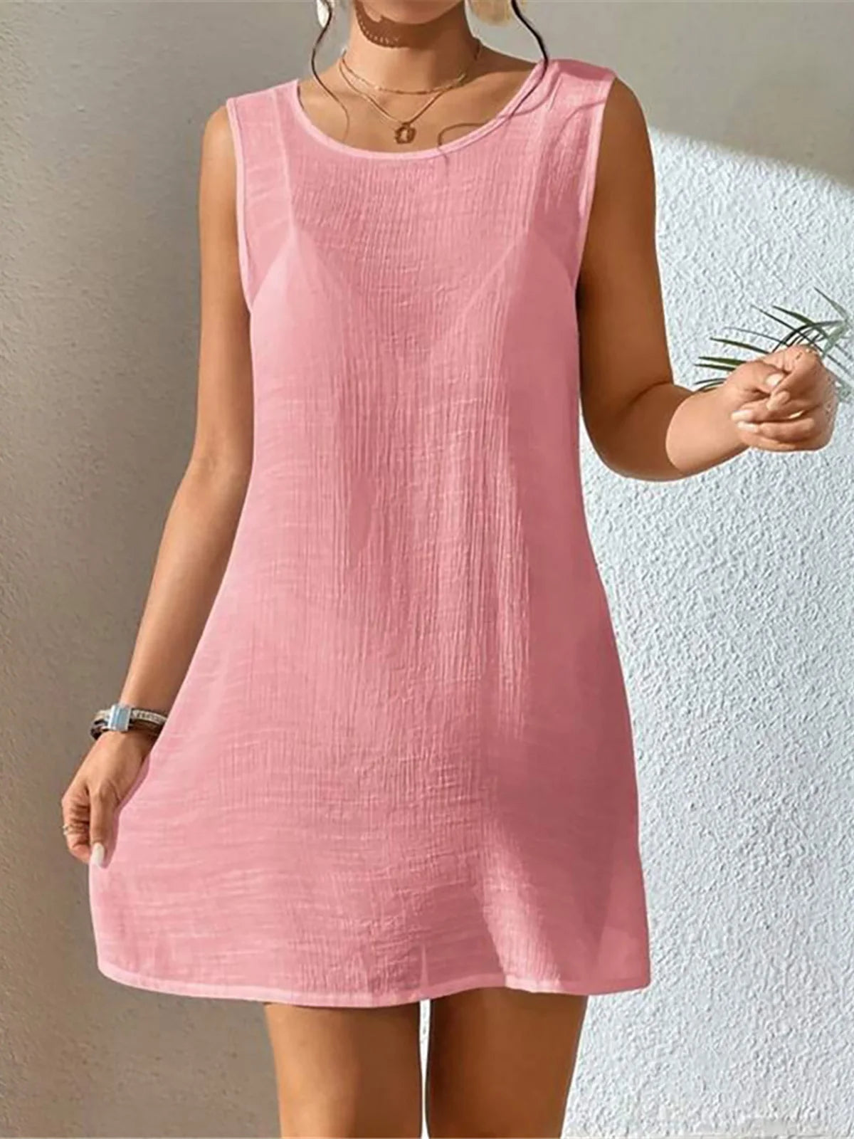 5 Colors Backless Crochet Tunic Beach Cover Up Available in Beige, Black, White, Pink, and Green, Made of Nylon, Polyester, Cotton, Fits True to Size for Women aged 18-35, Available in Stock with Free Shipping