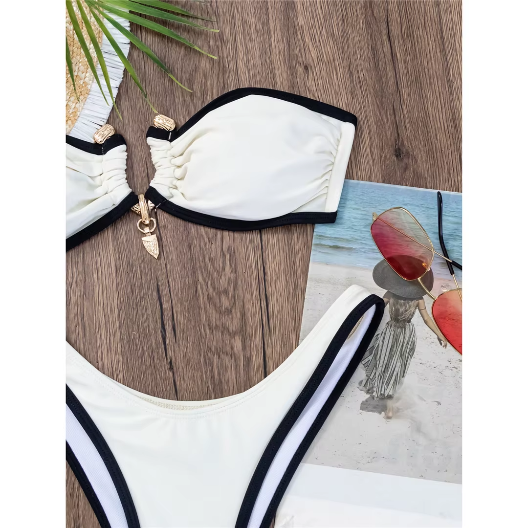 Bandeau Metal Ring Brazilian Bikini