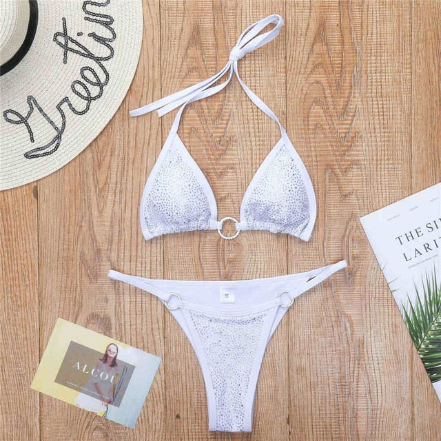 Neon Crystal Bikini With Rhinestone - 5 Colors